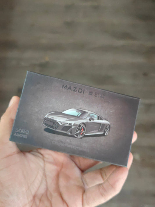 Massdi 2022 Audi R8 V10 Coupe Performance - Grey (Open Box) - Kinder Logs