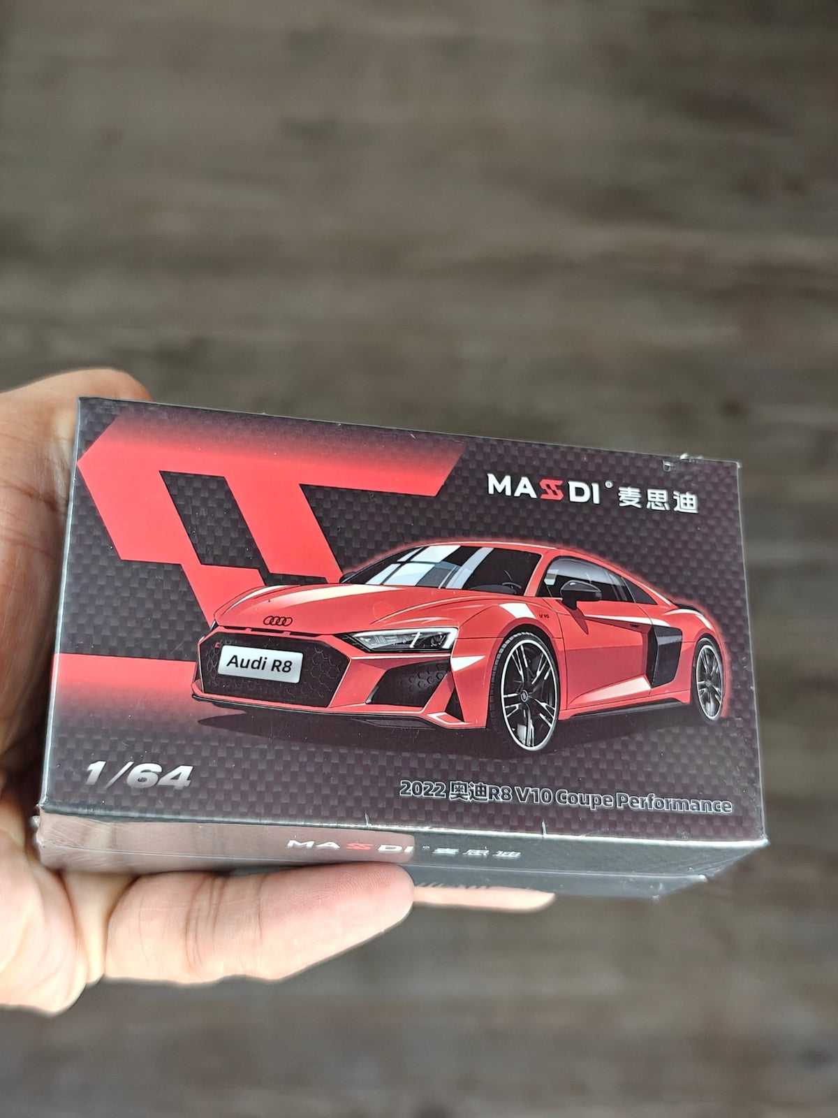 Massdi 2022 Audi R8 V10 Coupe Performance - Red (Sealed Box) - Kinder Logs