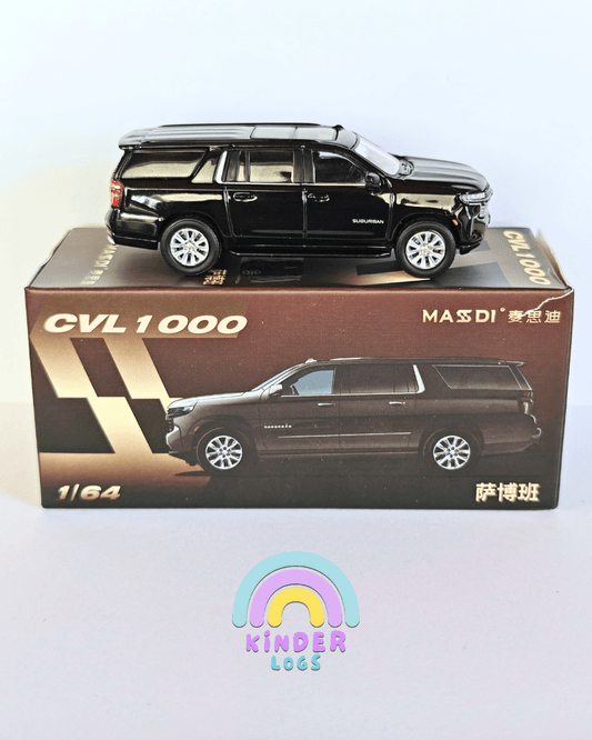 Massdi Chevrolet Suburban SUV CVL 1000 - Black (Open Box) - Kinder Logs