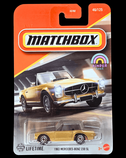 Matchbox 1963 Mercedes - Benz 230 SL - Gold (Imported) - Kinder Logs