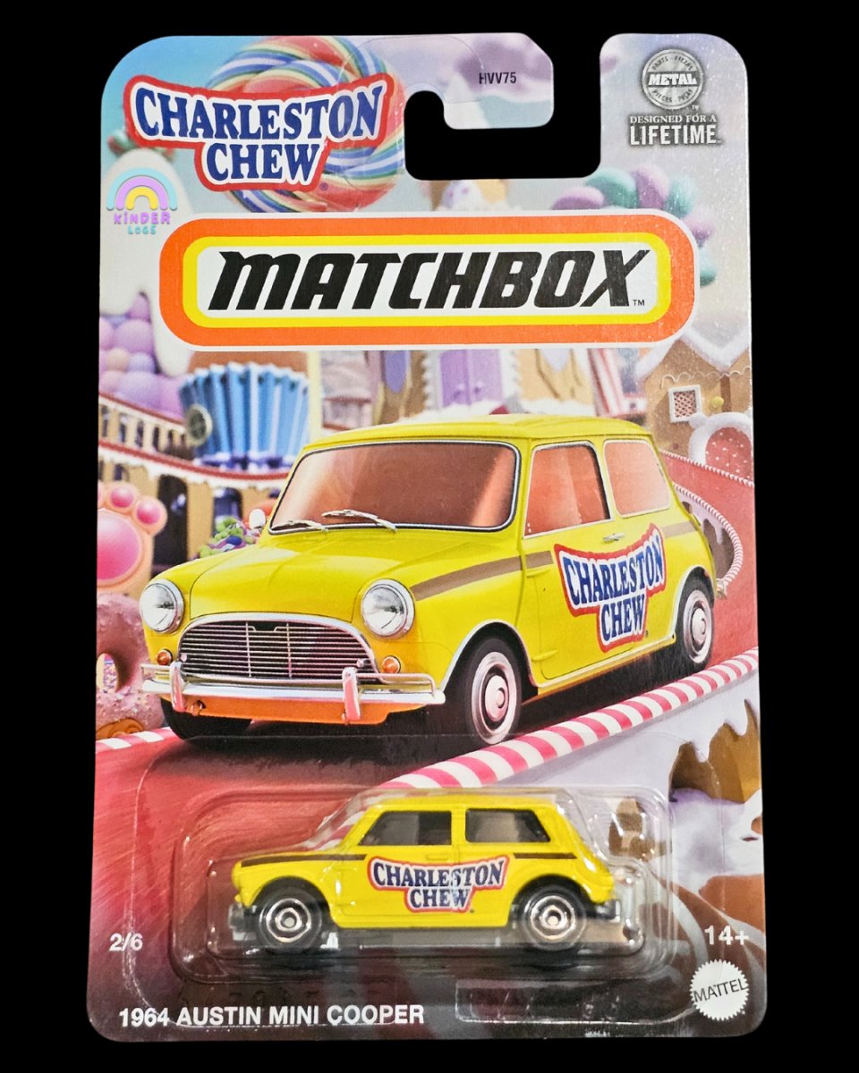 Matchbox 1964 Austin Mini Cooper Charleston Chew Edition - Kinder Logs