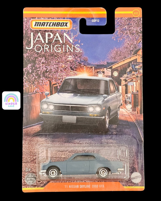 Matchbox 1971 Nissan Skyline 2000 GTX - Japan Origins - Kinder Logs