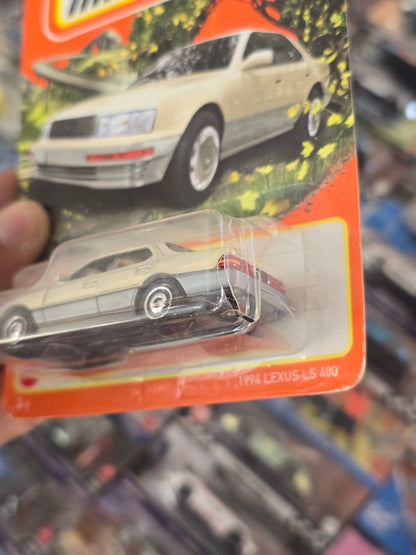 Matchbox 1994 Lexus LS400 - Beige (Cracked Blister) - Imported - Kinder Logs