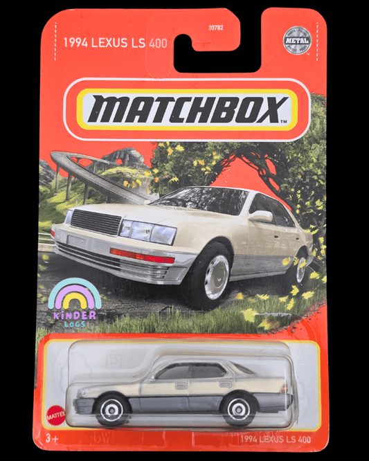 Matchbox 1994 Lexus LS400 - Beige (Cracked Blister) - Imported - Kinder Logs