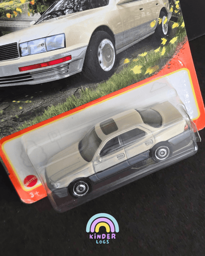 Matchbox 1994 Lexus LS400 - Beige (Cracked Blister) - Imported - Kinder Logs