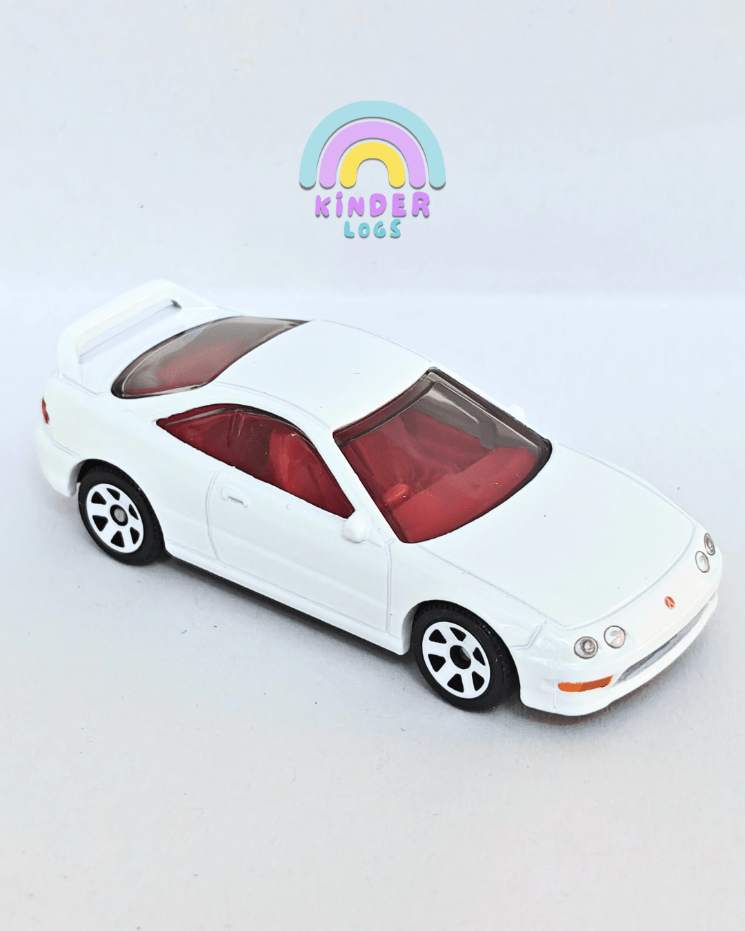 Matchbox 1997 Acura Integra Type R - White (Uncarded - New) - Kinder Logs