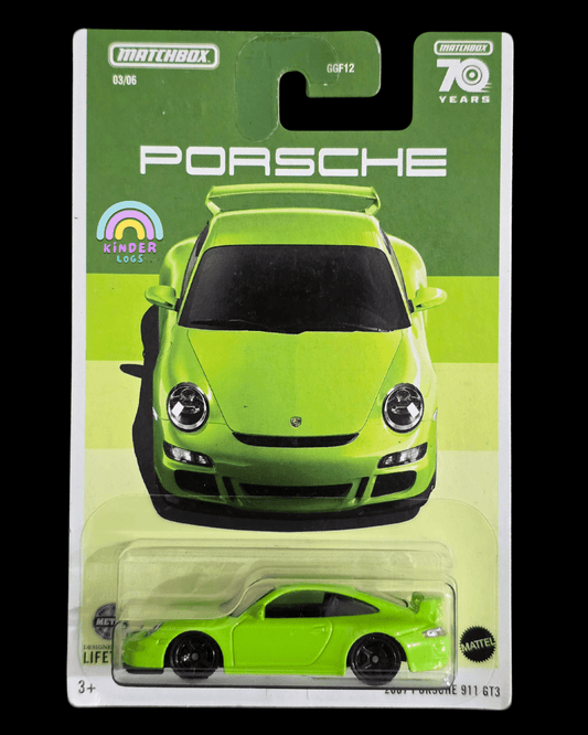 Matchbox 2007 Porsche 911 GT3 - Green (Imported) - Kinder Logs