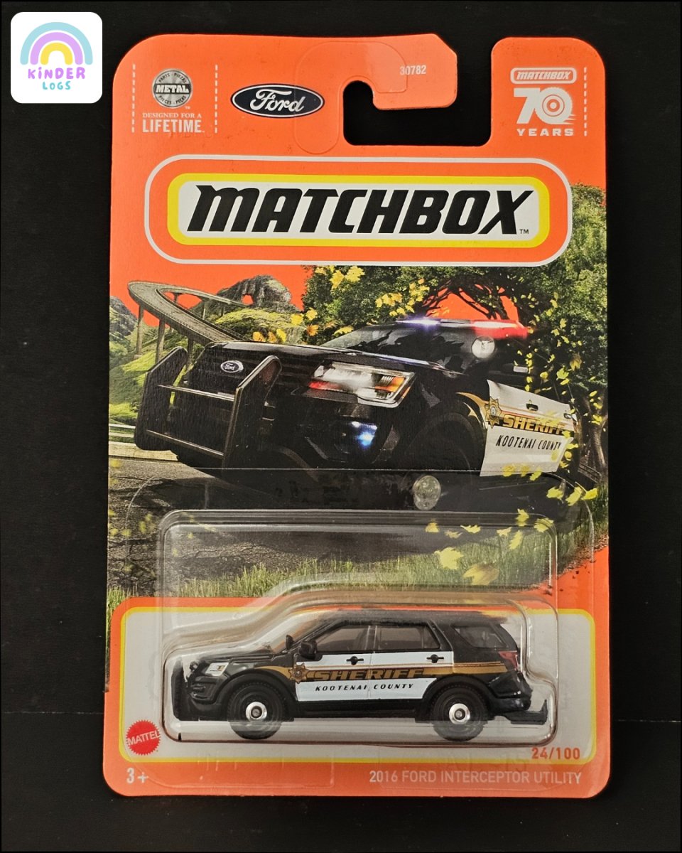 Matchbox 2016 Ford Interceptor Utility Police SUV - Kinder Logs