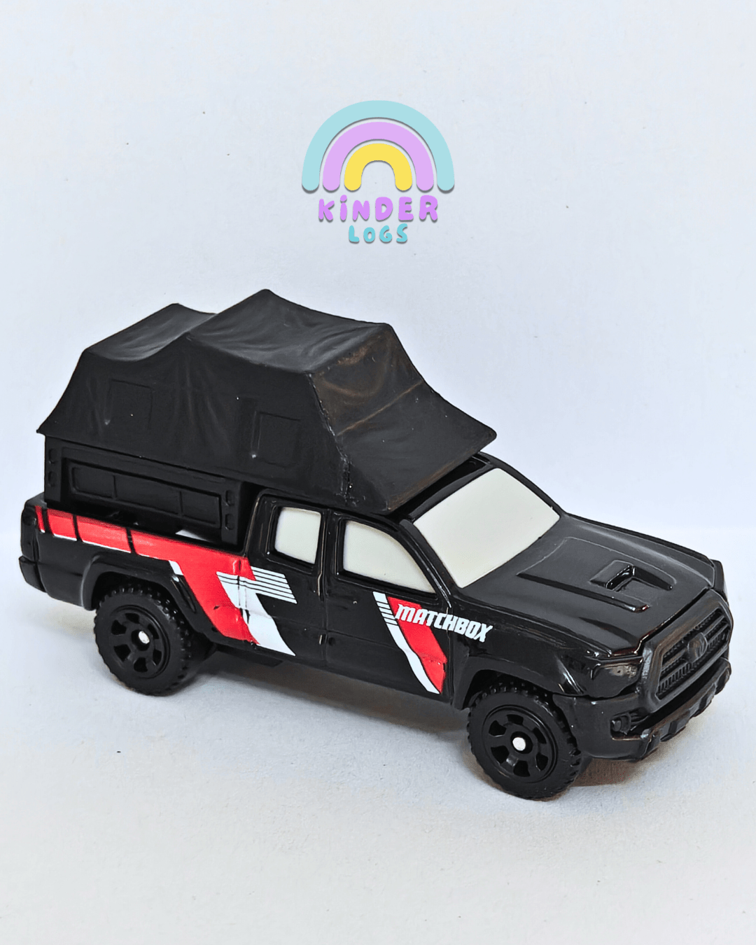 Matchbox 2016 Toyota Tacoma Camper - Black (Uncarded - New) - Kinder Logs
