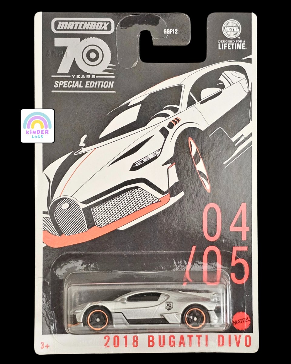 Matchbox 2018 Bugatti Divo Supercar - Kinder Logs