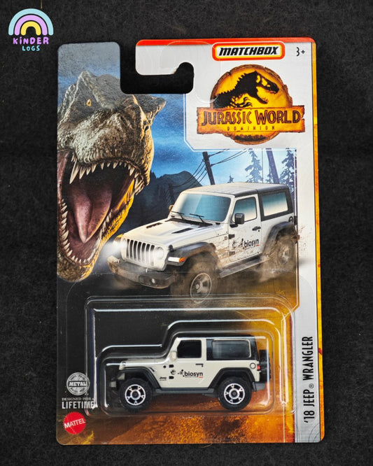Matchbox 2018 Jeep Wrangler - Jurassic World Edition - Kinder Logs