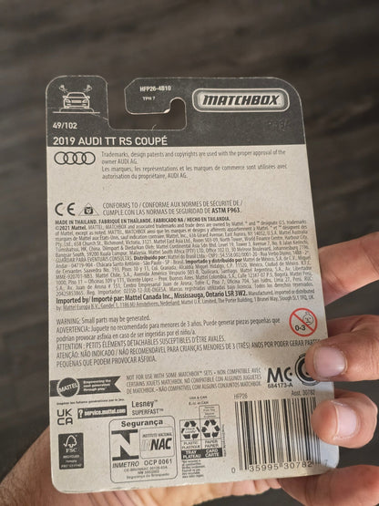 Matchbox 2019 Audi TT RS Coupe - Red (Imported) - Kinder Logs