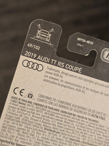 Matchbox 2019 Audi TT RS Coupe - Red (Imported) - Kinder Logs