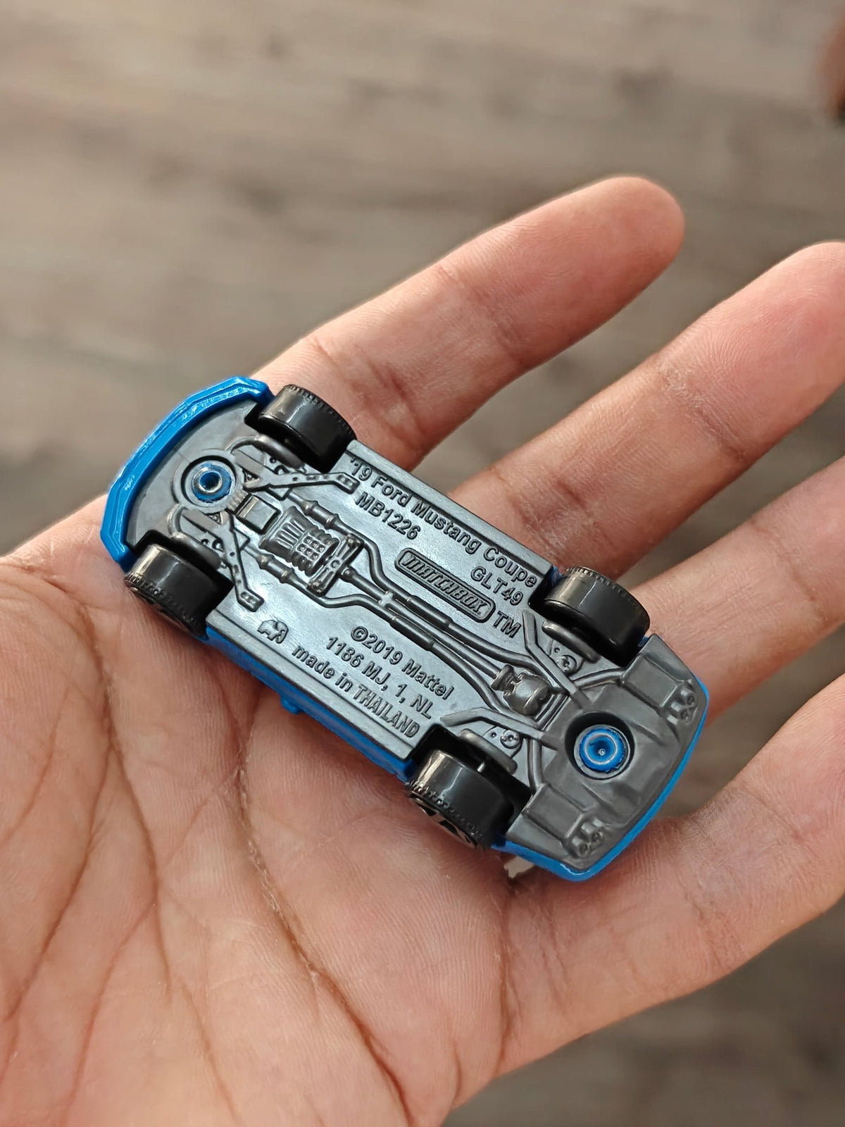 Matchbox 2019 Ford Mustang Coupe - Blue (Uncarded - New) - Kinder Logs