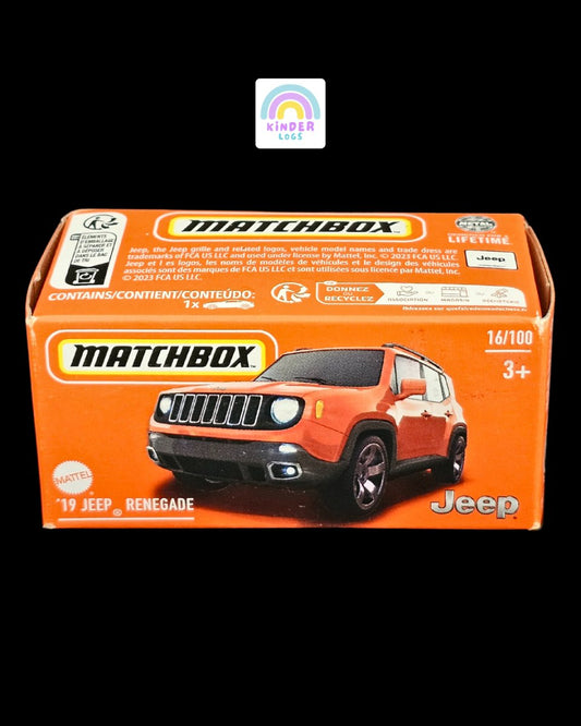 Matchbox 2019 Jeep Renegade - Red Color - Kinder Logs