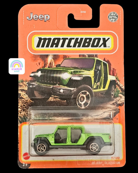 Matchbox 2020 Jeep Gladiator Rubicon - Exclusive Green Color - Kinder Logs