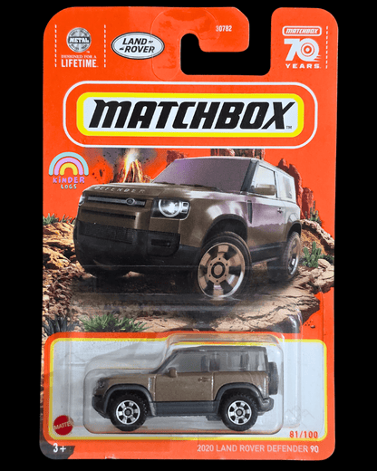 Matchbox 2020 Land Rover Defender 90 - Brown (Imported) - Kinder Logs
