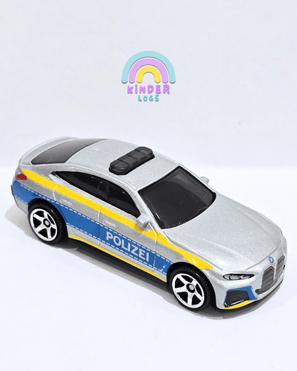 Matchbox 2023 BMW i4 Police Car - Silver (Uncarded - New) - Kinder Logs