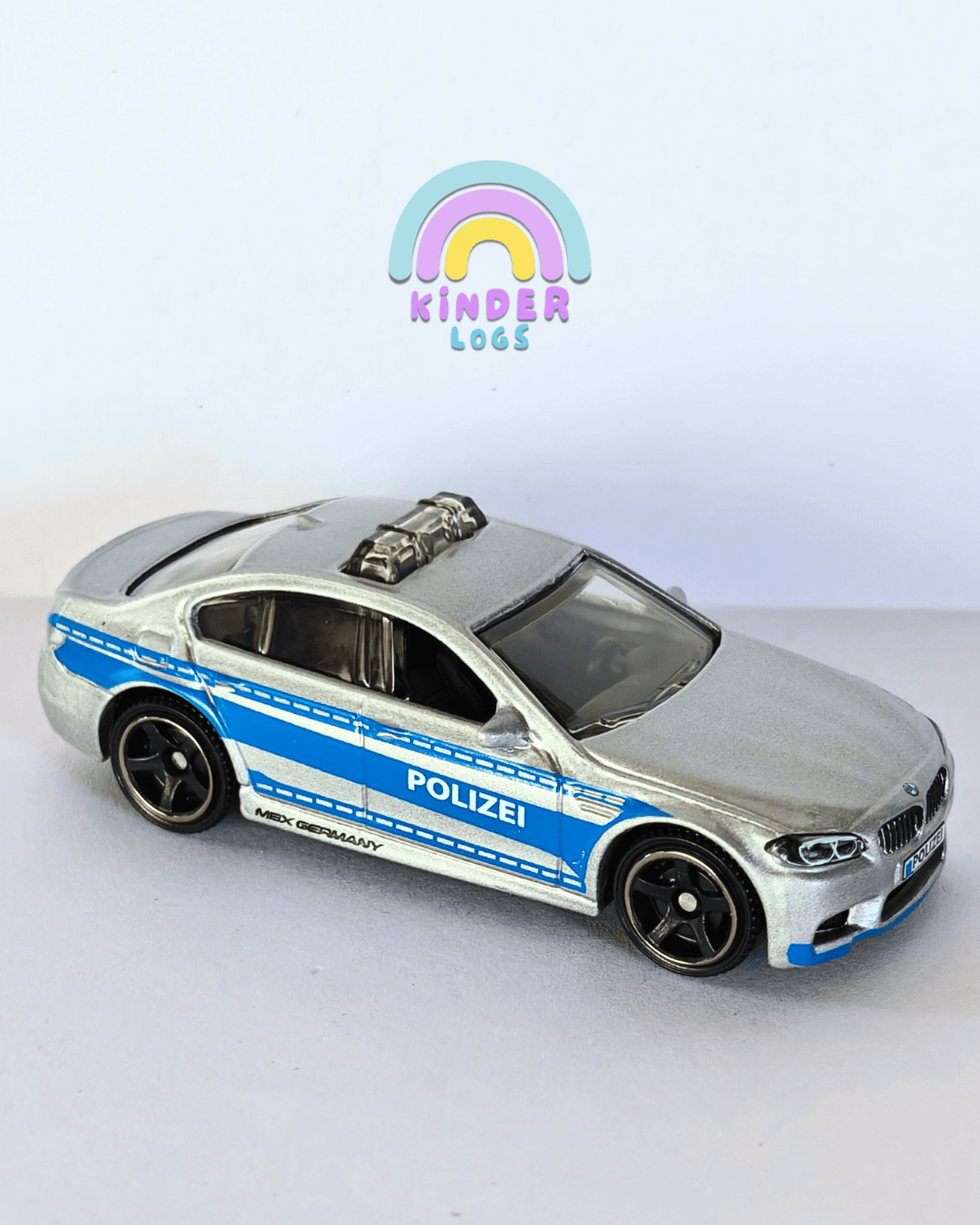 Matchbox BMW M5 Police Car - Silver (Uncarded - New) - Kinder Logs