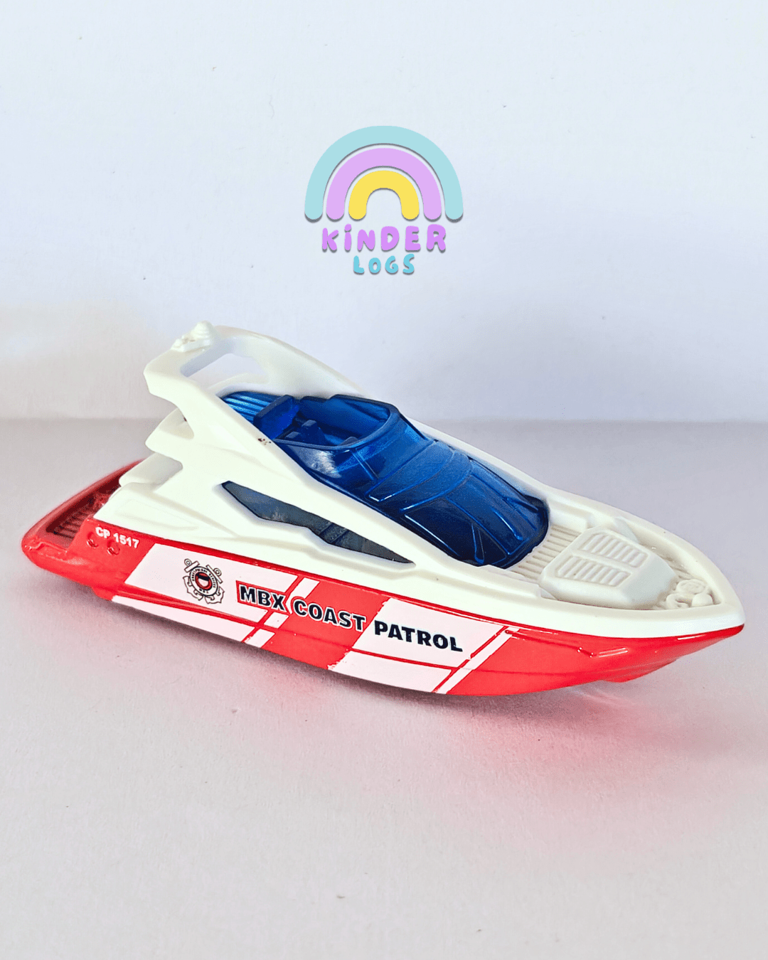 Matchbox Boat Coast 2 Coast - Red - White (Uncarded - New) - Kinder Logs