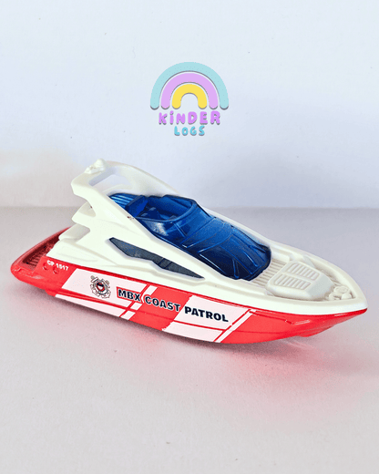 Matchbox Boat Coast 2 Coast - Red - White (Uncarded - New) - Kinder Logs
