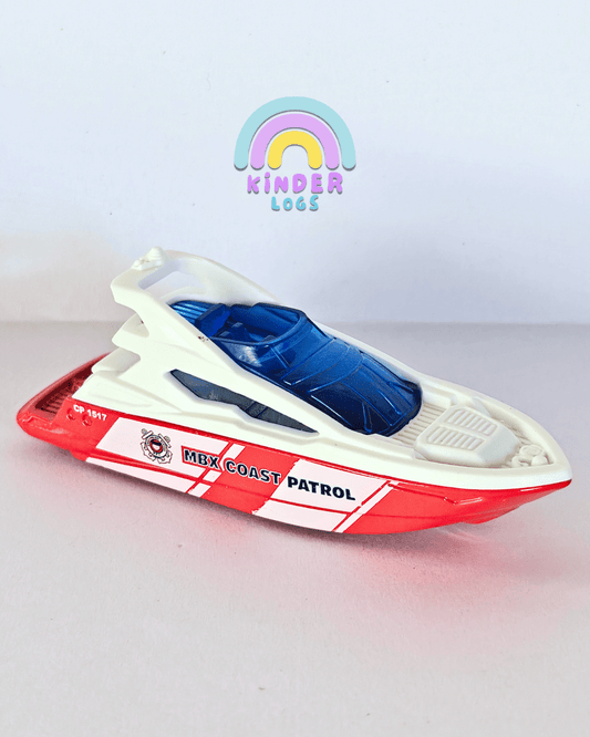 Matchbox Boat Coast 2 Coast - Red - White (Uncarded - New) - Kinder Logs