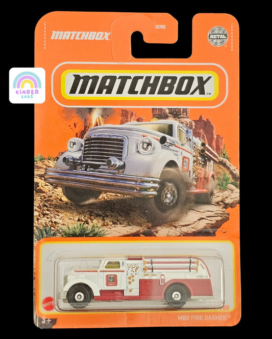 Matchbox Fire Truck - MBX Fire Dasher - Kinder Logs