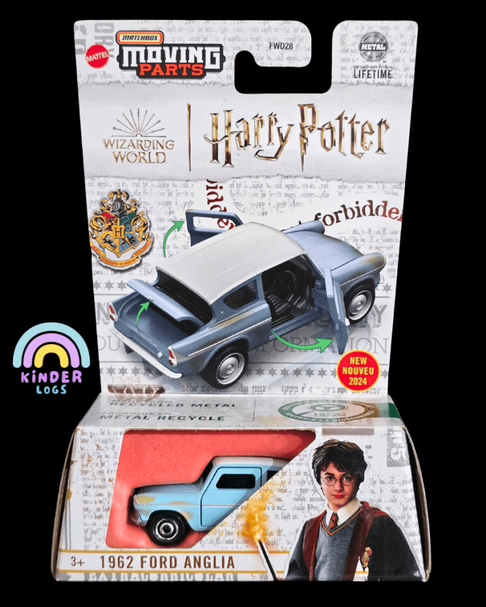 Matchbox Harry Potter Car - Moving Parts 1962 Ford Anglia (Imported) - Kinder Logs