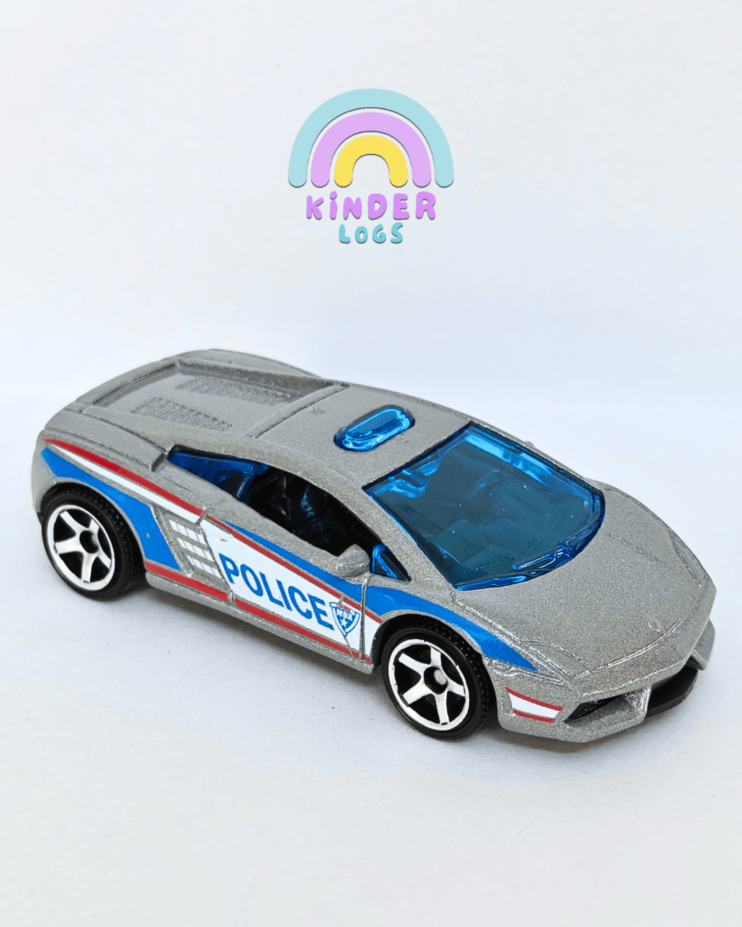Matchbox Lamborghini Gallardo Police - Grey (Uncarded - New) - Kinder Logs