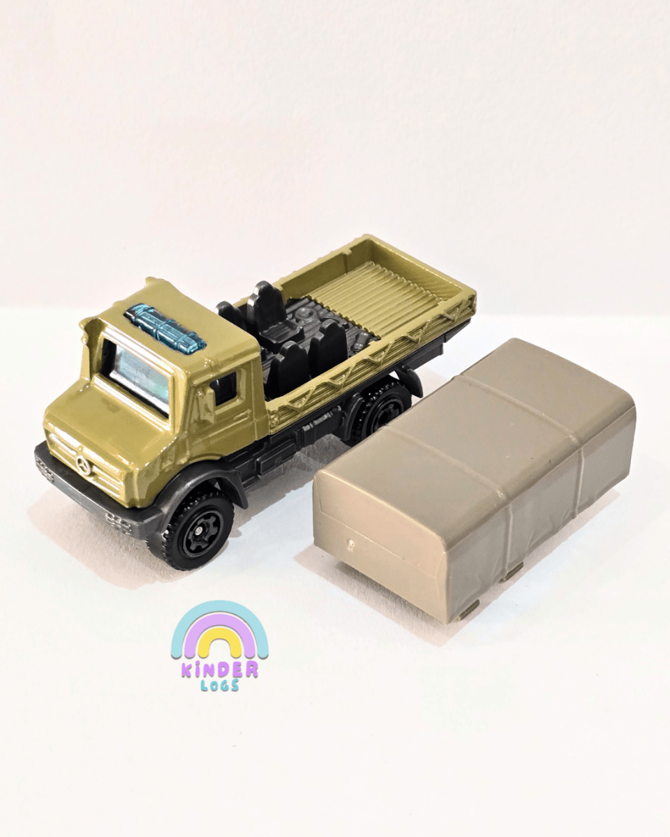 Matchbox Mercedes - Benz UNIMOG U5023 - Jurassic Park (Uncarded) - Kinder Logs