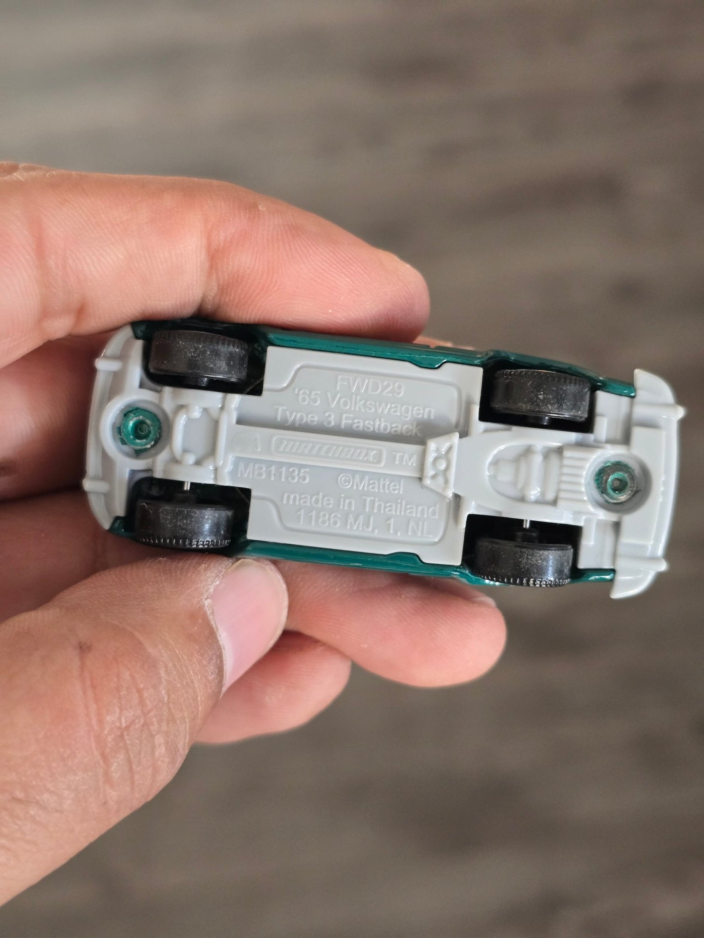 Matchbox Moving Parts 1965 Volkswagen Type 3 Fastback - Green (Uncarded - New) - Kinder Logs