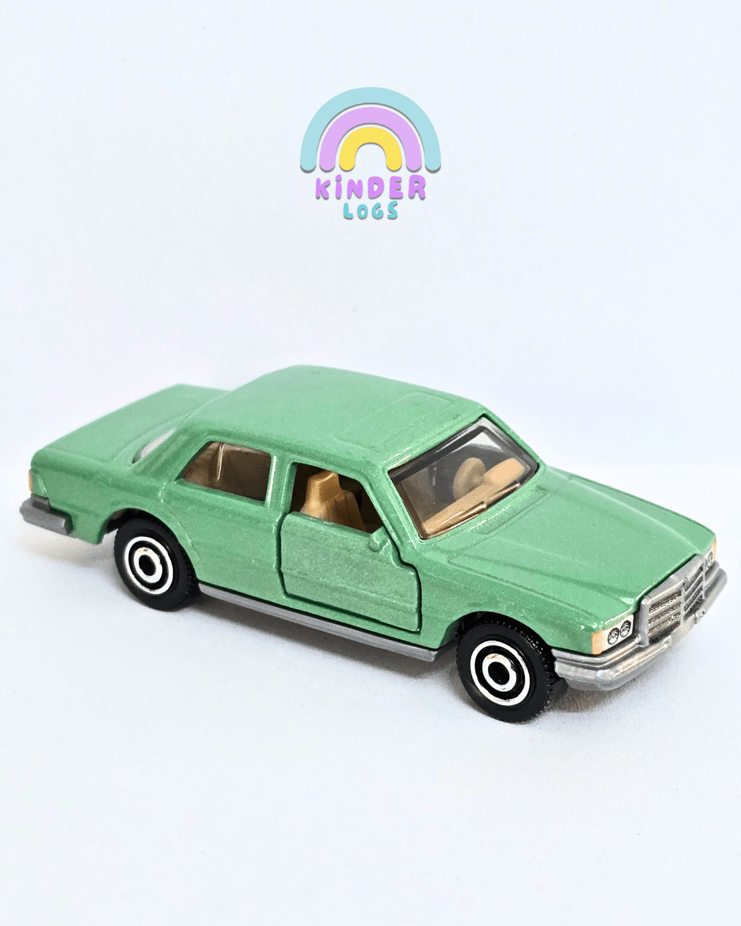 Matchbox Moving Parts 1980 Mercedes - Benz 450 SEL - Green (Uncarded - New) - Kinder Logs