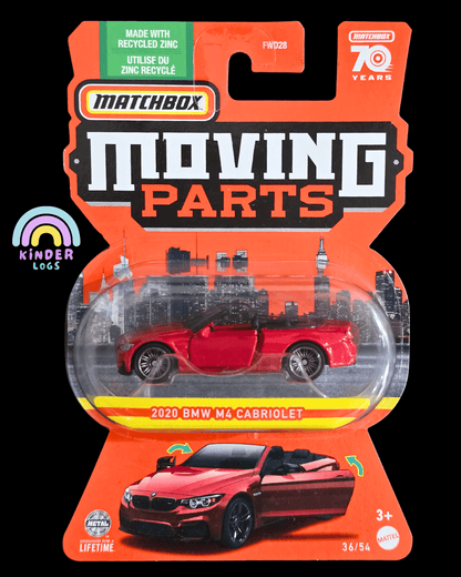 Matchbox Moving Parts 2020 BMW M4 Cabriolet (Imported) - Kinder Logs