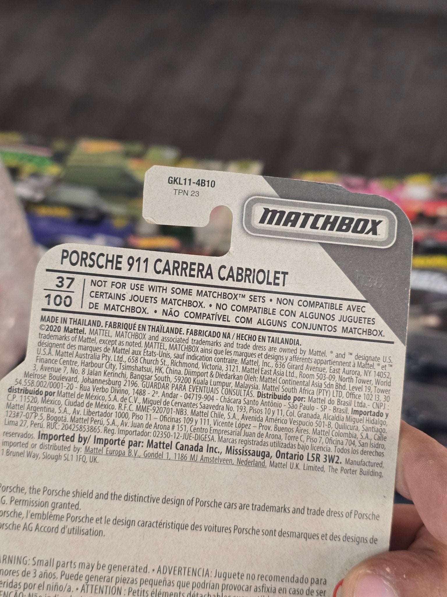 Matchbox Porsche 911 Carrera Cabriolet (Imported) - Kinder Logs