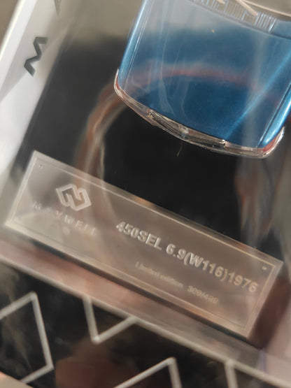 Maxwell 1976 Mercedes - Benz W116 450 SEL 6.9 - Blue (Sealed Box) - Kinder Logs