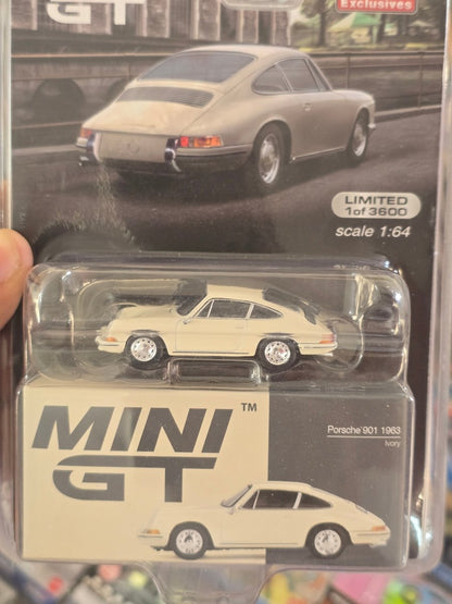 Mini GT 1963 Porsche 901 Ivory - Mijo Exclusives Limited Edition - Kinder Logs