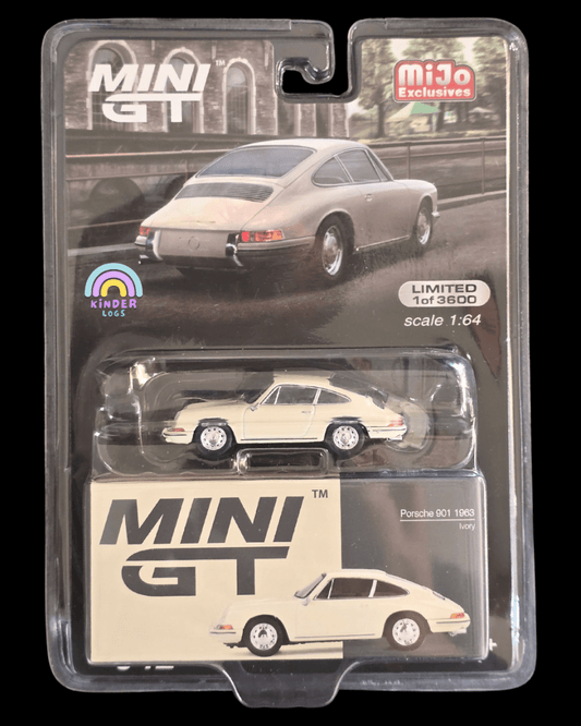 Mini GT 1963 Porsche 901 Ivory - Mijo Exclusives Limited Edition - Kinder Logs