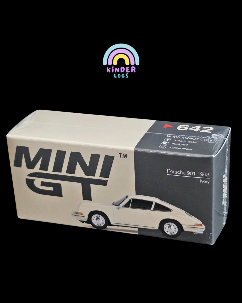 Mini GT 1963 Porsche 901 Ivory White - Kinder Logs