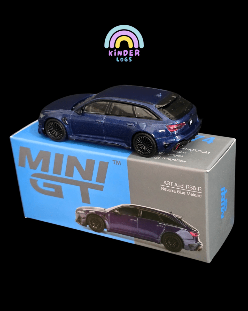 Mini GT ABT Audi RS6 - R - Navarra Blue Metallic (Open Box) - Kinder Logs