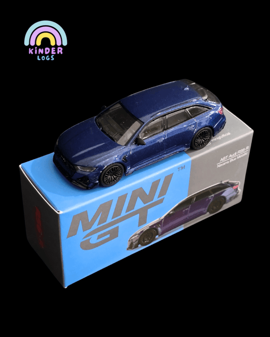 Mini GT ABT Audi RS6 - R - Navarra Blue Metallic (Open Box) - Kinder Logs