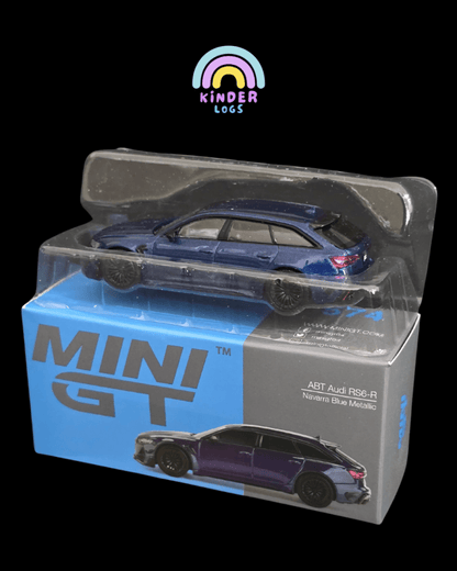 Mini GT ABT Audi RS6 - R - Navarra Blue Metallic (Open Box) - Kinder Logs