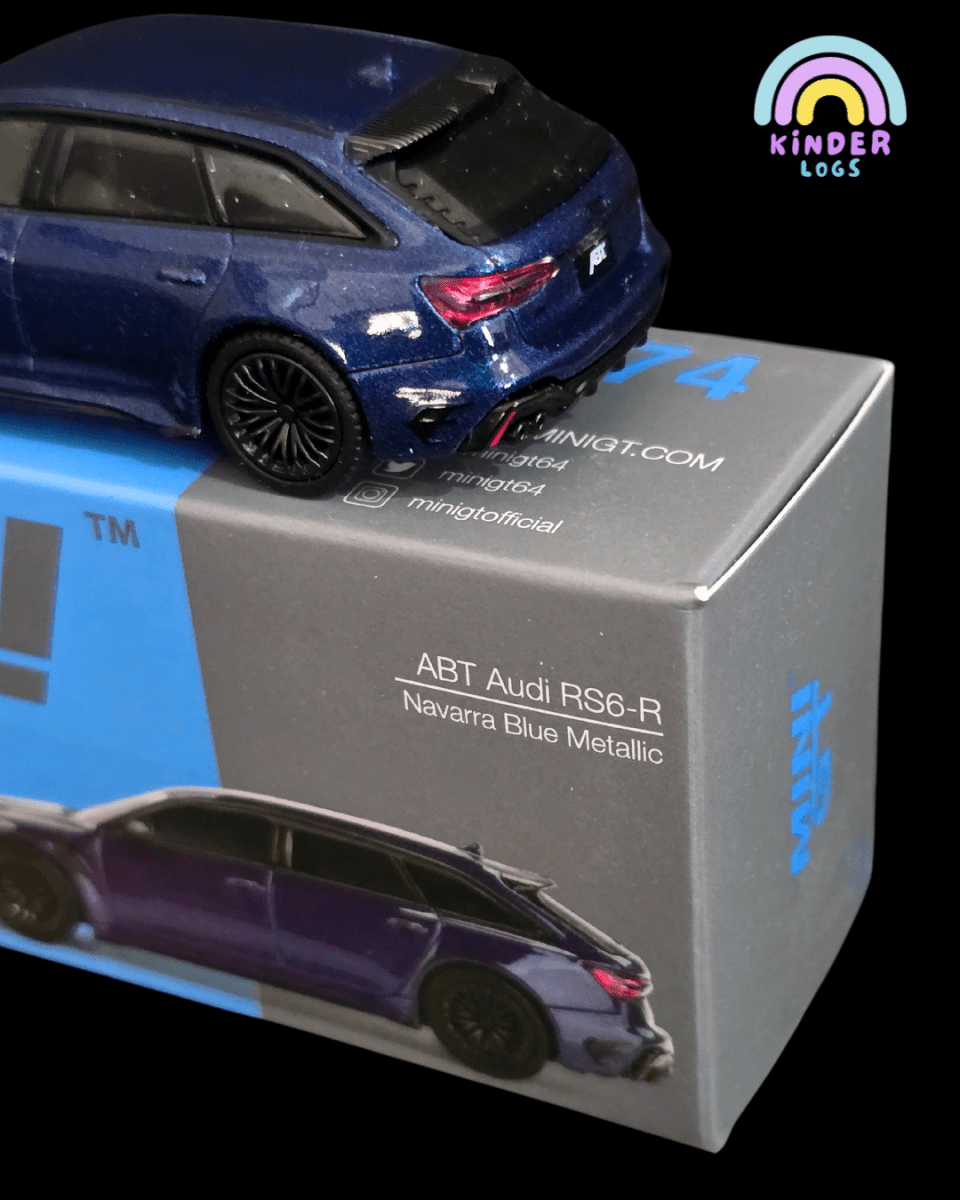 Mini GT ABT Audi RS6 - R - Navarra Blue Metallic (Open Box) - Kinder Logs