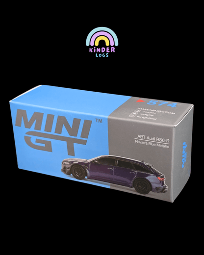 Mini GT ABT Audi RS6 - R - Navarra Blue Metallic (Open Box) - Kinder Logs