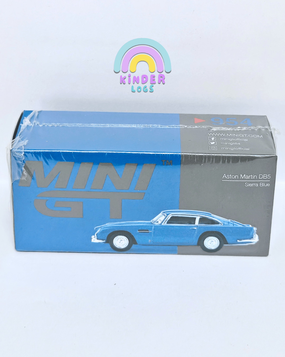 Mini GT Aston Martin DB5 Sierra Blue (Open Box) - Kinder Logs