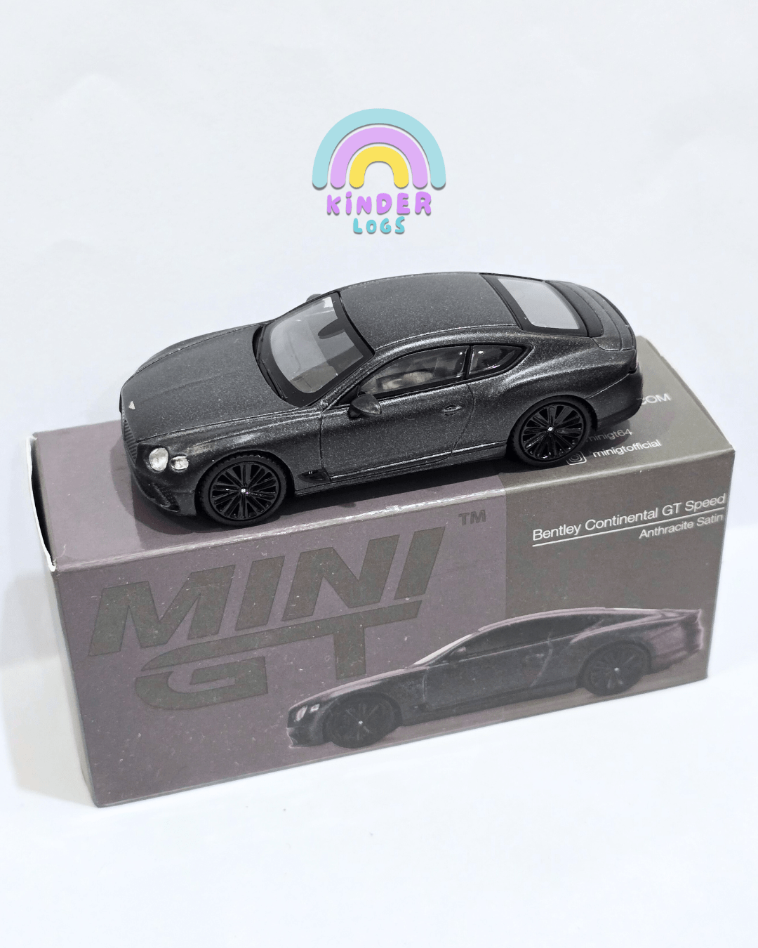 Mini GT Bentley Continental GT Speed - Anthracite Satin (Open Box) - Kinder Logs