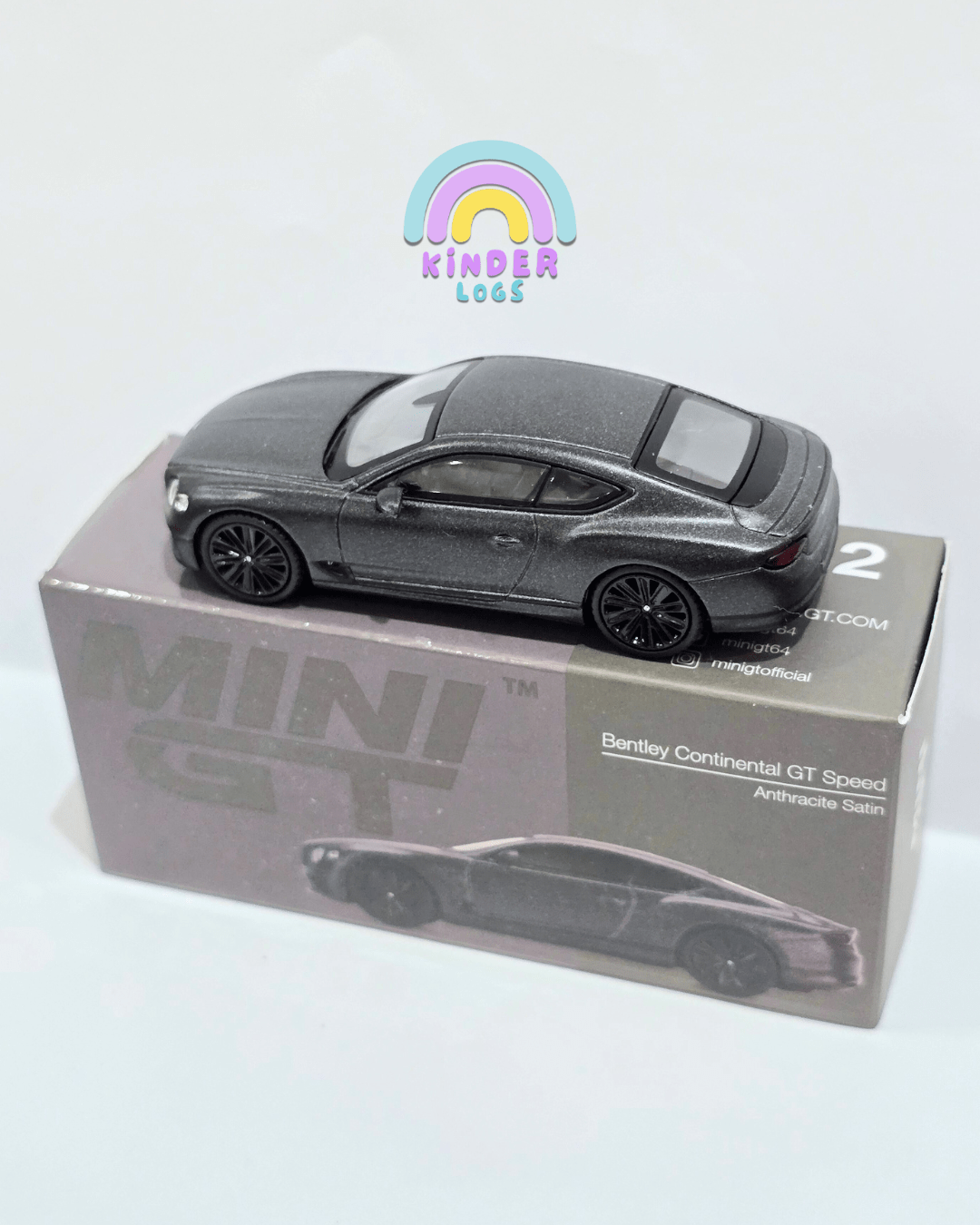 Mini GT Bentley Continental GT Speed - Anthracite Satin (Open Box) - Kinder Logs
