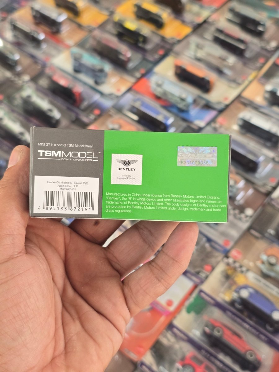 Mini GT Bentley Continental GT Speed - Apple Green (Open Box) - Kinder Logs