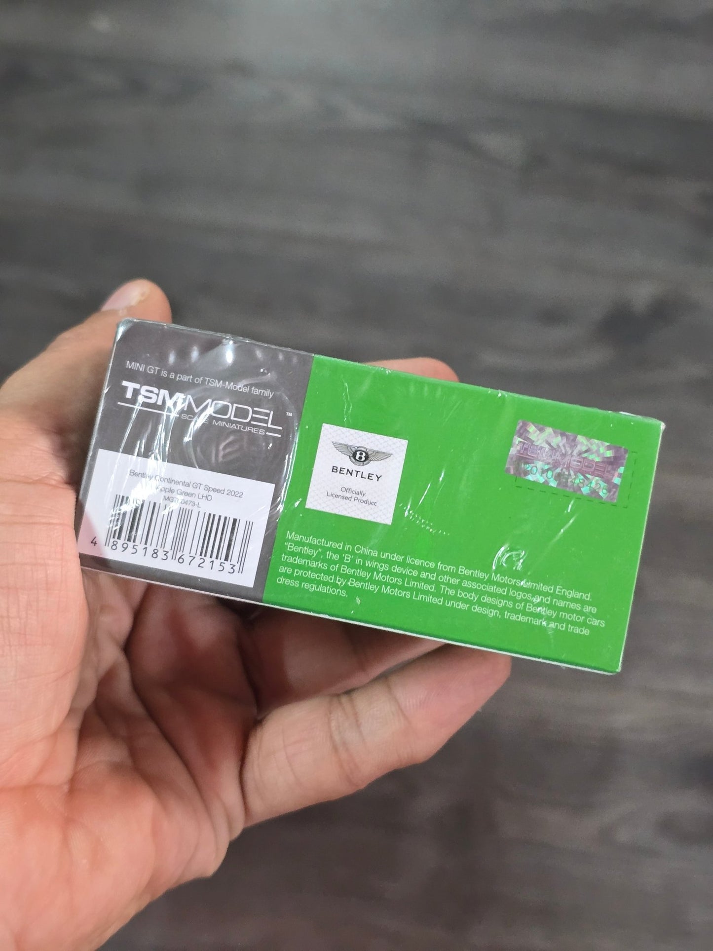 Mini GT Bentley Continental GT Speed (Apple Green) - Sealed Box - Kinder Logs