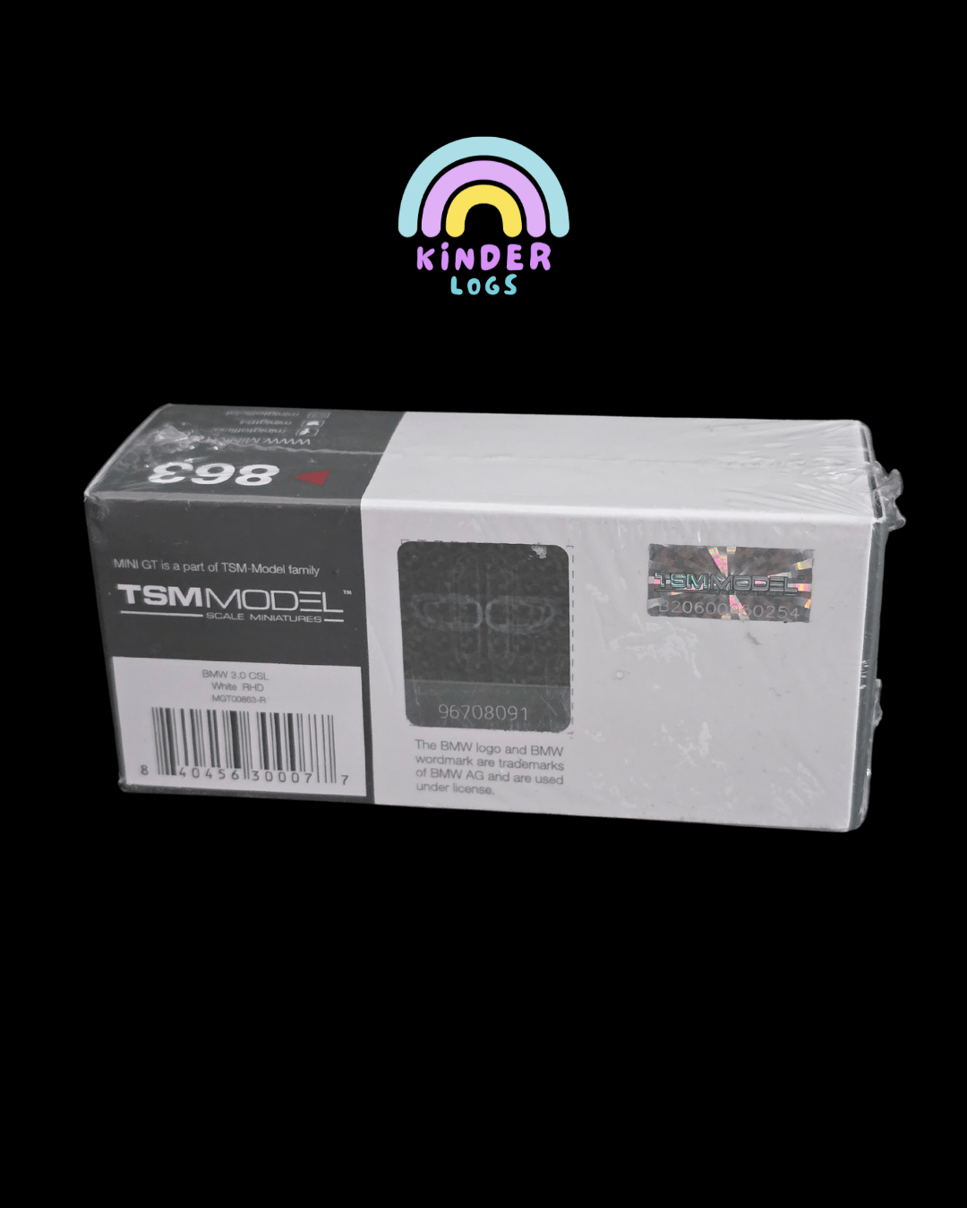 Mini GT BMW 3.0 CSL - White (Sealed Box) - Kinder Logs