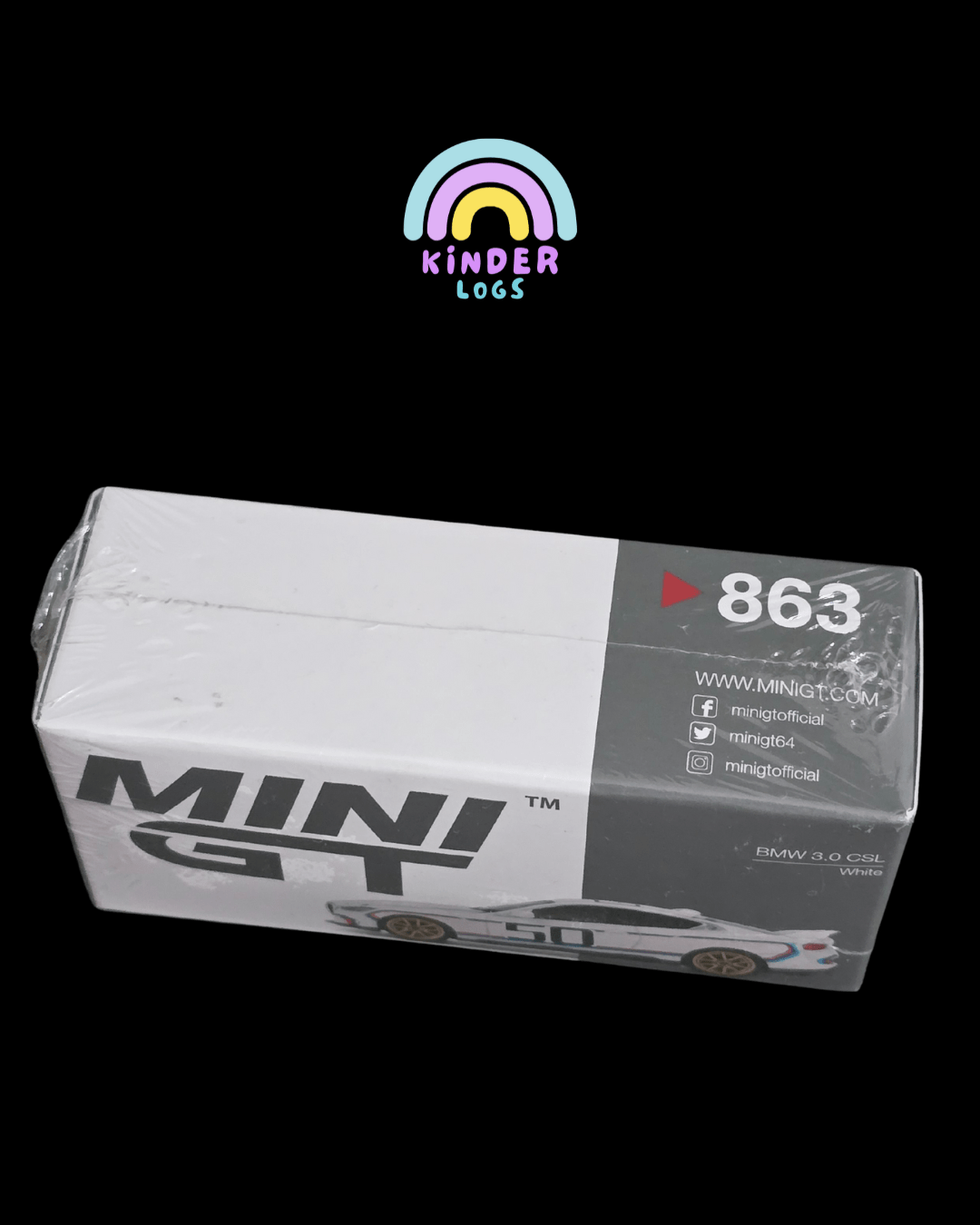 Mini GT BMW 3.0 CSL - White (Sealed Box) - Kinder Logs
